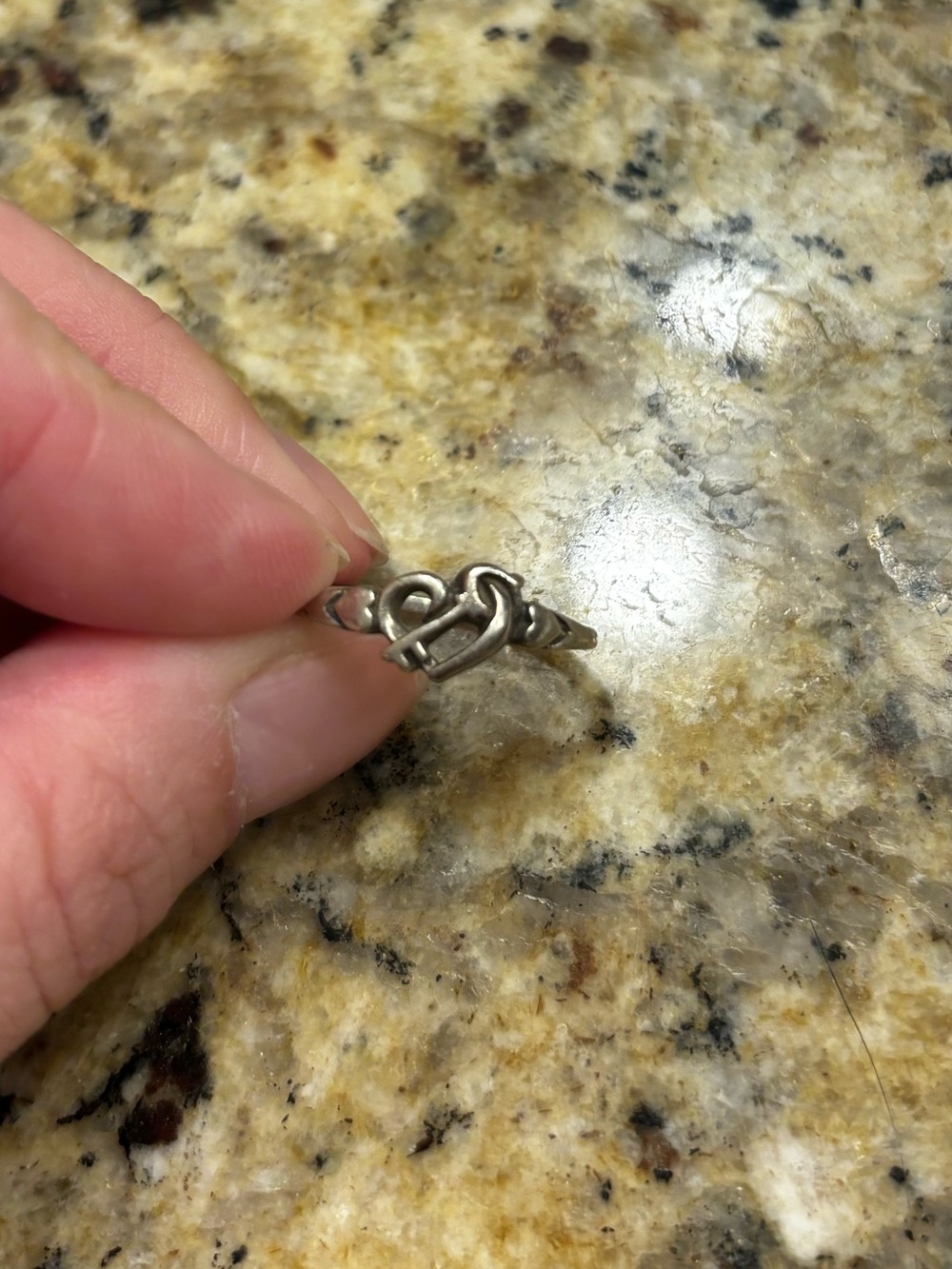 Sterling Silver Heart/Key Ring